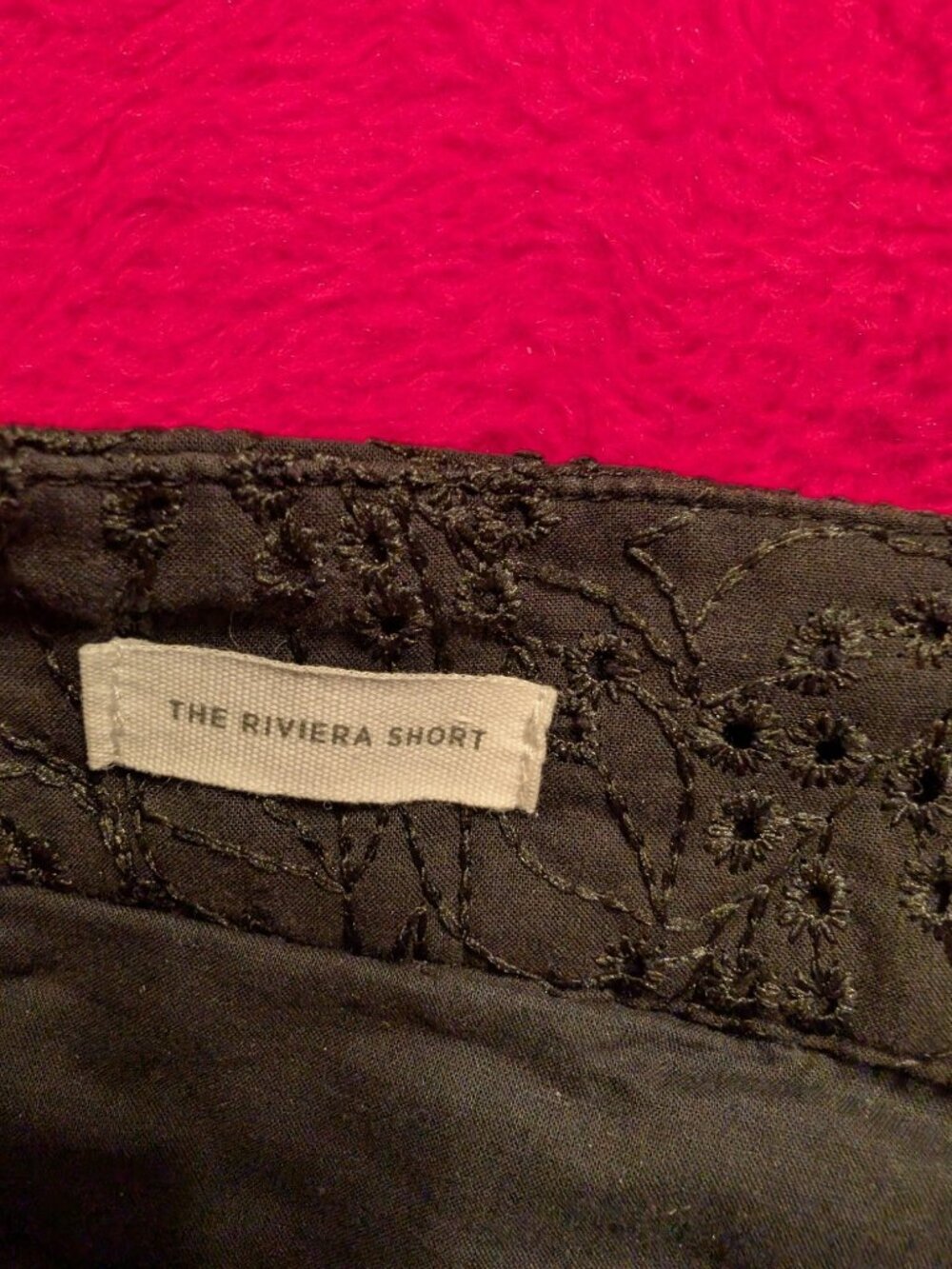 LOFT Riviera Shorts Women's Size 8 Black Cotton Eyelet Embroidered Floral Summer - Picture 6 of 9